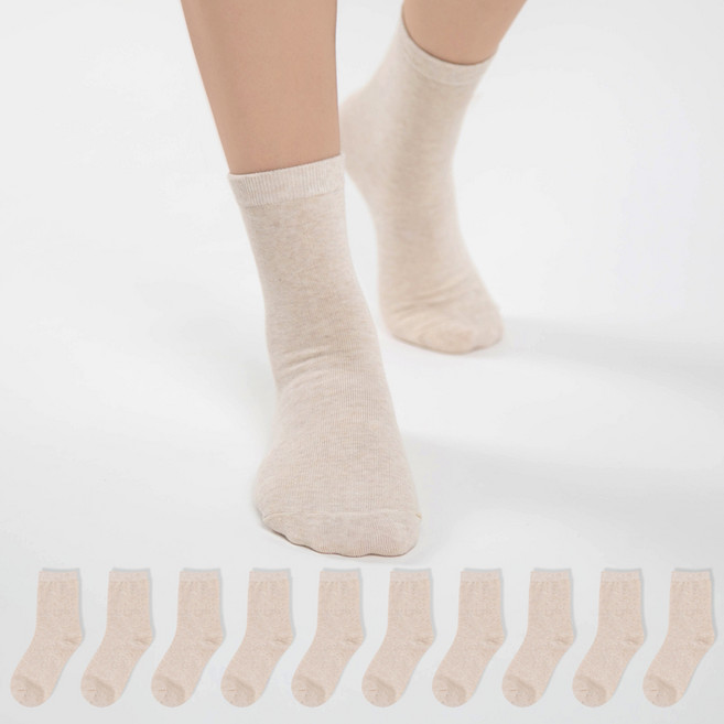 시너싹스 여성용 뉴 베이직 중목 양말 10켤레 세트