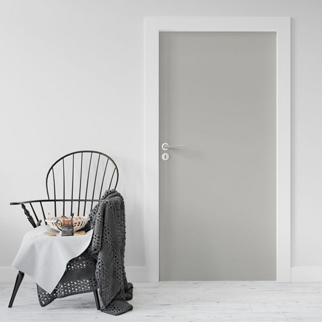 로즈로사 현관문 방문 시트지 2p, 연회색, 100 x 210 cm