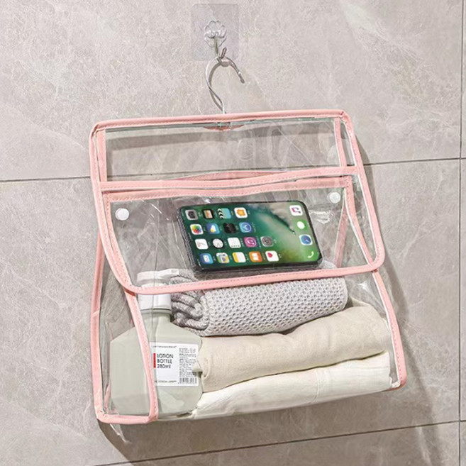 메이크마인 욕실 투명 방수 저장물봉투 소, 1개, 핑크