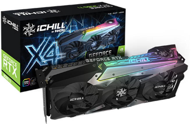 INNO3D iChiLL 지포스 RTX 3080 Ti D6X 12GB X4 그래픽카드