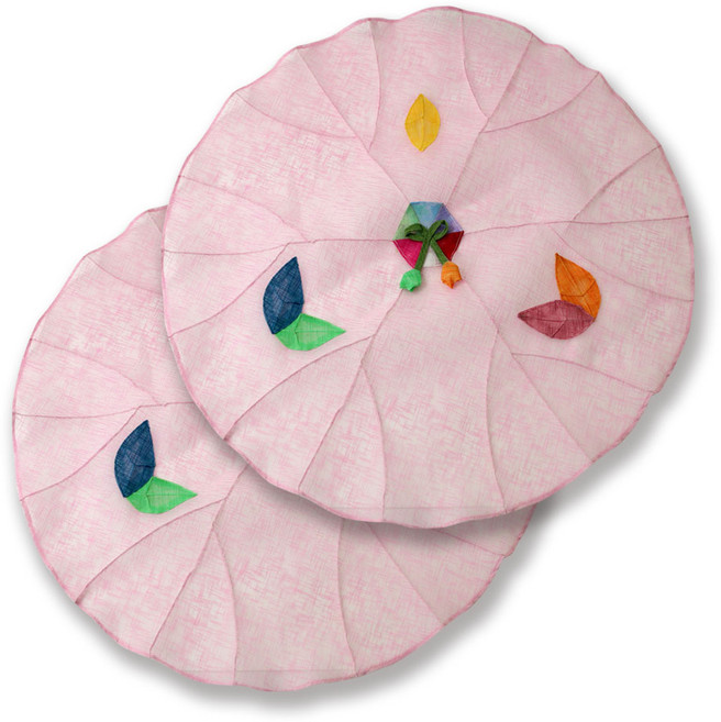 해피툴 나뭇잎 모시 조각 밥상보 인디핑크, 2개