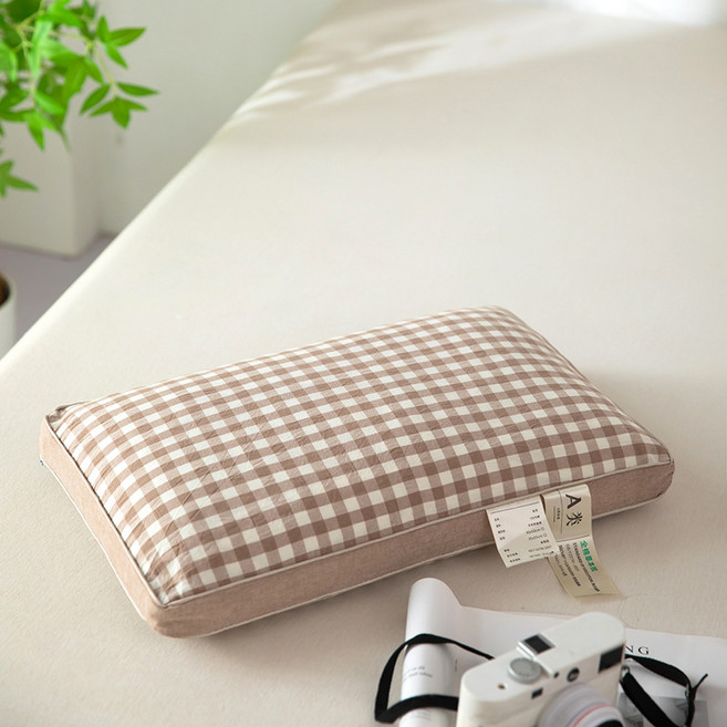 순잠 입체 워셔블 순면 메밀베개, 베이지, 1개