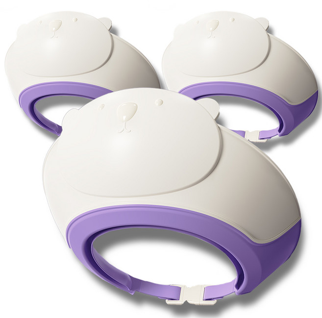 원더파파 아기 목욕 귀여운 곰돌이 샴푸캡 3p, 파스텔 퍼플, 3개