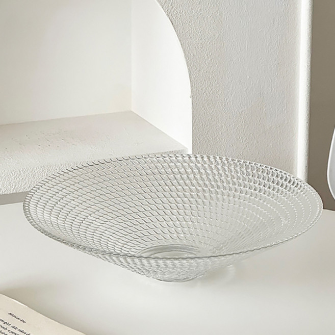 아메리칸로드 꼬깔쉐입 패턴 과일 디저트 다용도 유리접시 HR2644, 드레곤, 1개