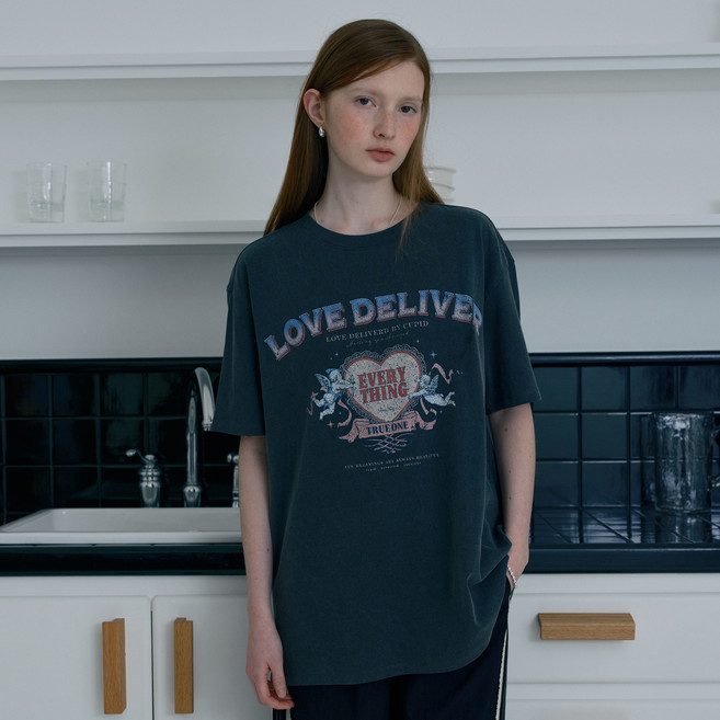 쥬시쥬디 여성용 러브 피그먼트 티셔츠 J1TS320D