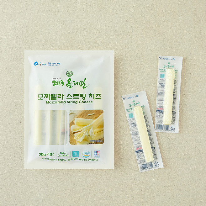 제주올레길 모짜렐라 스트링치즈, 20g, 1개, 10개입