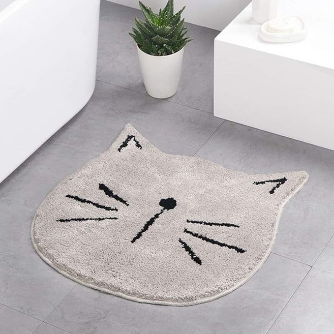 소유공간 냥이 원형 발매트 러그