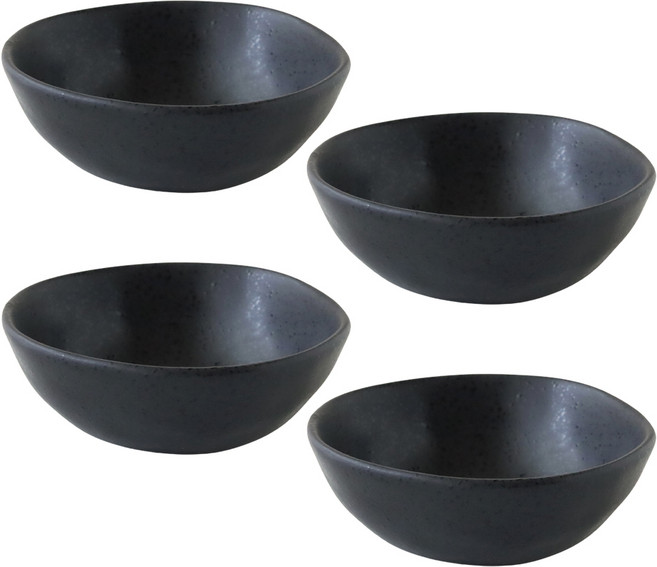JUST HOME 日式澤陶瓷5吋碗4件組 5703-01A 250ml, 黑色, 1套