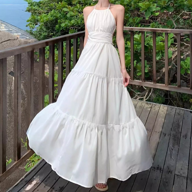 마켓에이 여성용 백리스 베케이션 롱 원피스 M261-0126W