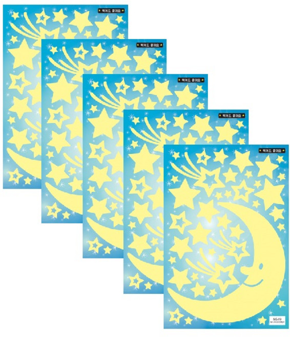 환타스틱스 야광별 스티커 NS-19 5p, 별똥별