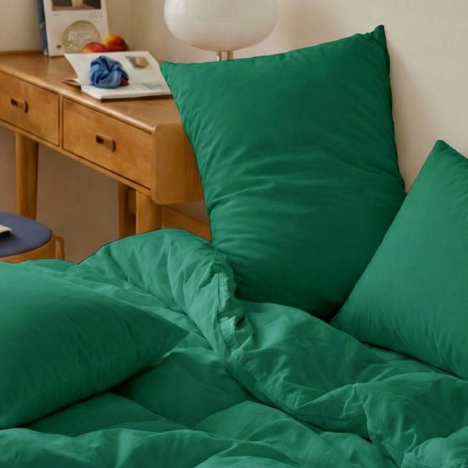 지베딩 컬러풀 먼지없는 베개커버 솜포함, 그린, 2개