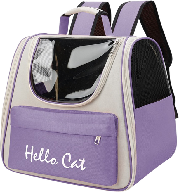 Hello Cat 寵物外出背包 5021, 紫色, 1個