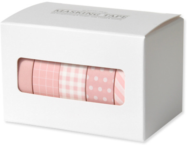 모노라이크 아르떼 마스킹 테이프 5종 세트 15mm x 10m, Powder pink, 1세트