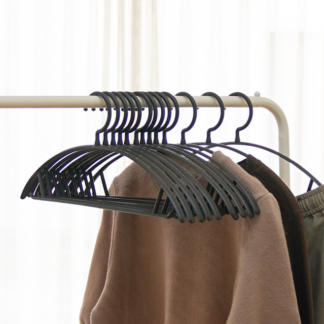 가쯔 라운드 어깨뿔 방지 논슬립 니트 옷걸이, 블랙, 50개