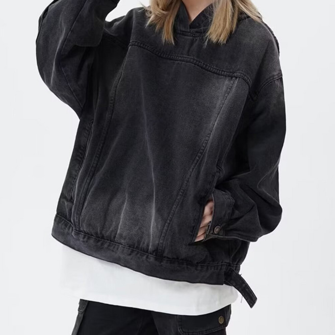 메이첼 버블리 롱루주 앞포켓 데님 후드 맨투맨 11578