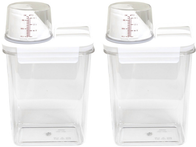 주앤지 다용도 세제소분 용기, 1800ml, 투명, 일반형, 2개