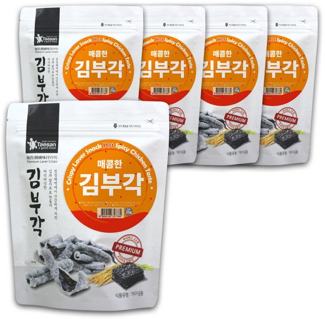 태산 매콤한 김부각, 25g, 5개