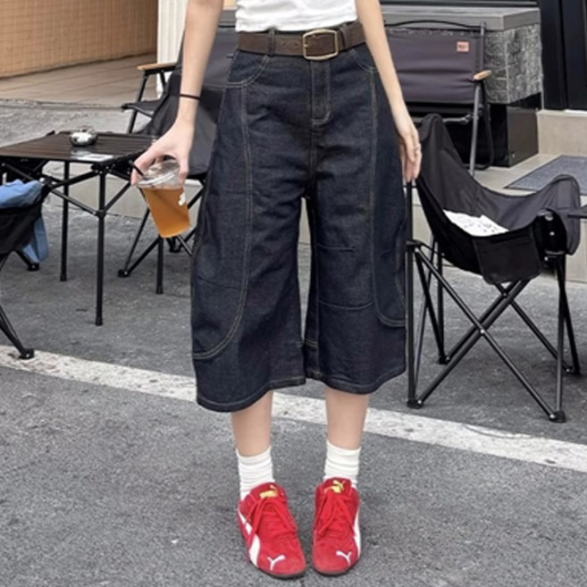 어썸풀 여성용 소라드라 7부 빅사이즈 버뮤다 데님 팬츠 A26SPP121626