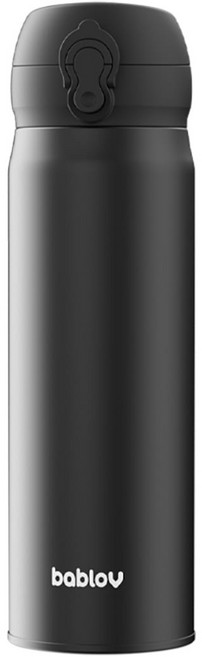 bablov 花伴森 316不銹鋼輕奢商務直飲保溫瓶, 黑色, 1個, 500ml