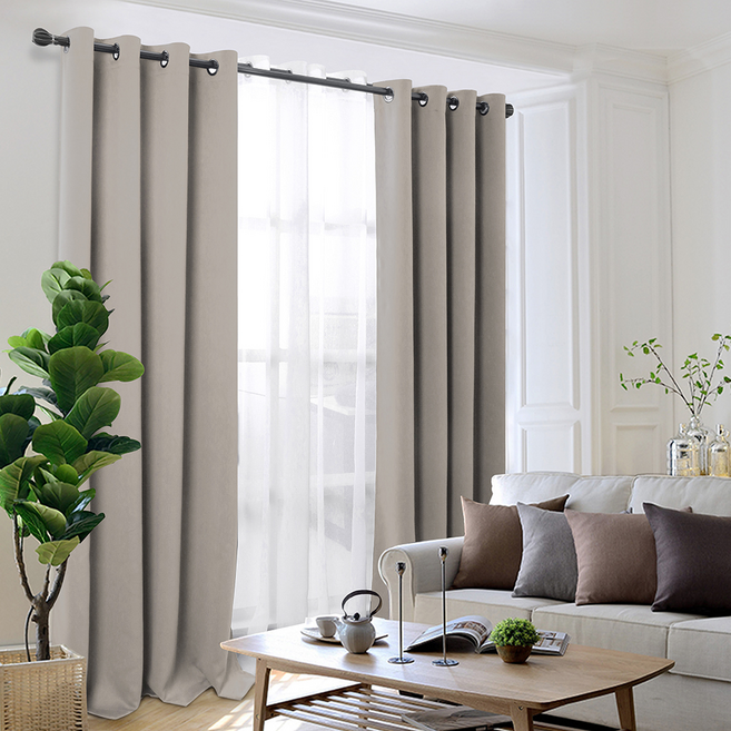 comet home 打孔式隔熱遮光窗簾, 卡其色, 1件
