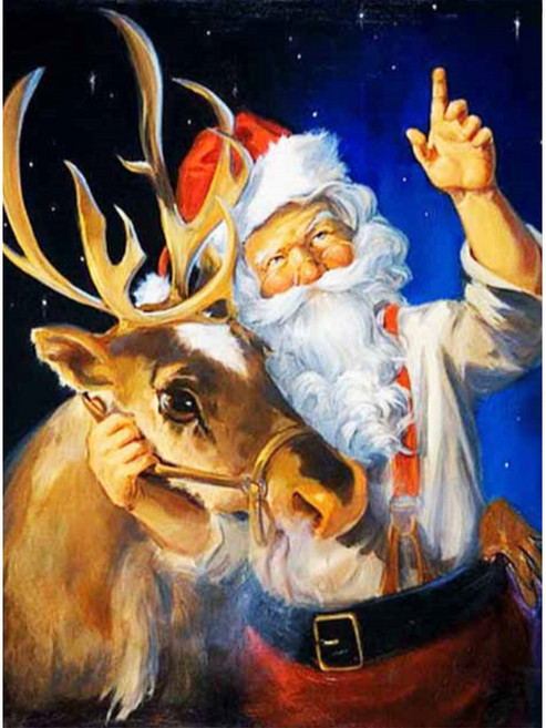 알로데 산타 클로스 크리스마스 선물 DIY 보석십자수 30 x 40 cm, NO 08, 1개