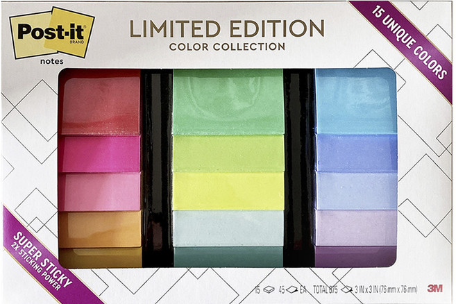 포스트잇 강한점착용 노트 리미티드 에디션 15패드, 혼합색상, 1세트