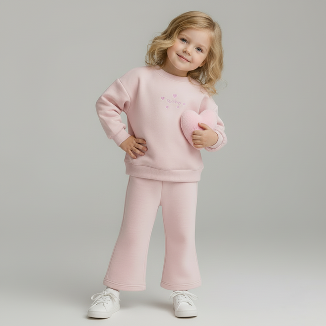 별이오키즈 아동용 핑크하트 상하의 세트