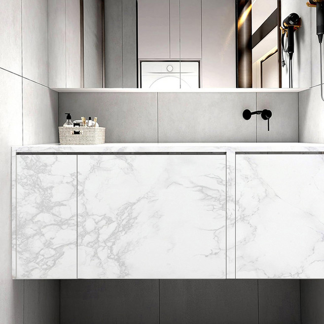 로즈로사 마블 인테리어필름 무광 대리석 시트지 SM744, 화이트그레이, 60cm x 50m