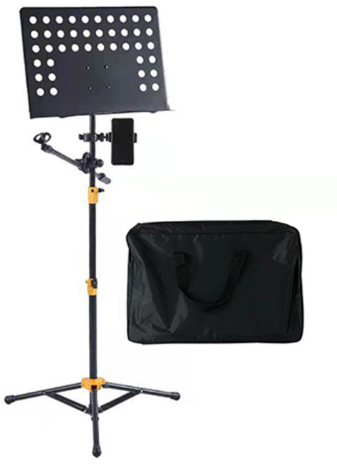 코네임 버스킹 악보 보면대 마이크 스탠드 휴대폰 거치대 세트 2W043, 블랙, 1개