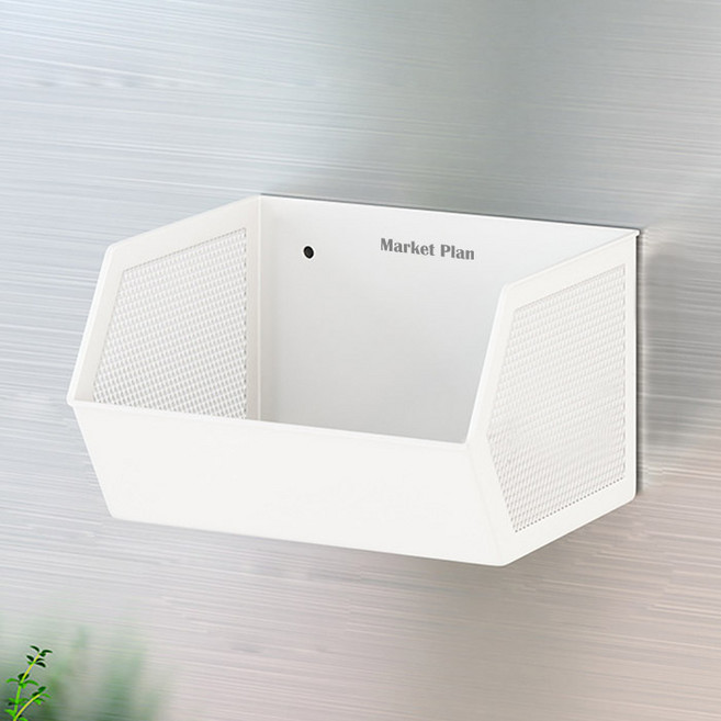 마켓플랜 냉장고 자석 와이드 다용도 수납 선반, 화이트, 1개