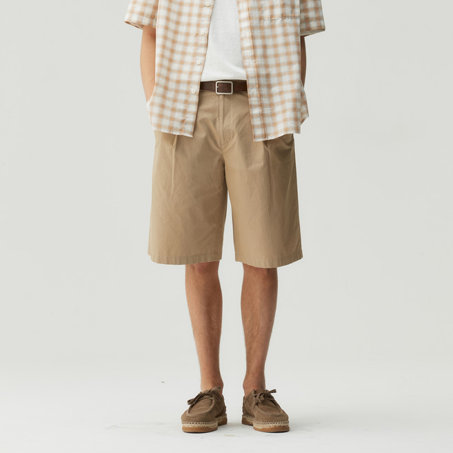 마인드브릿지 남성용 와이드 원턱 버뮤다 하프팬츠 MZHP3154