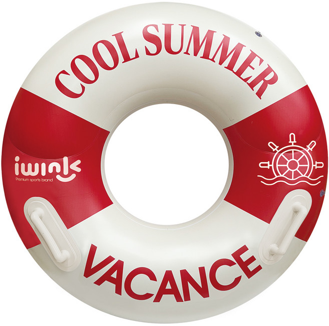 아이윙크 마린 원형 물놀이 튜브 100cm, 레드, 1개