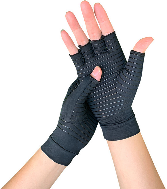 리치덕 손가락보호대 반장갑 블랙, 1세트