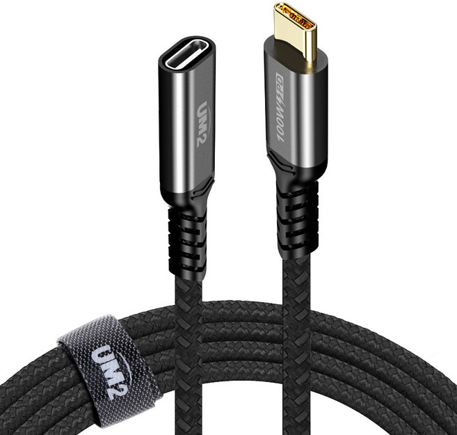 유엠투 PD 100W PPS 45W GEN2 4K C타입 연장케이블 UMCA-EX1.2S, 1개, 1.2m
