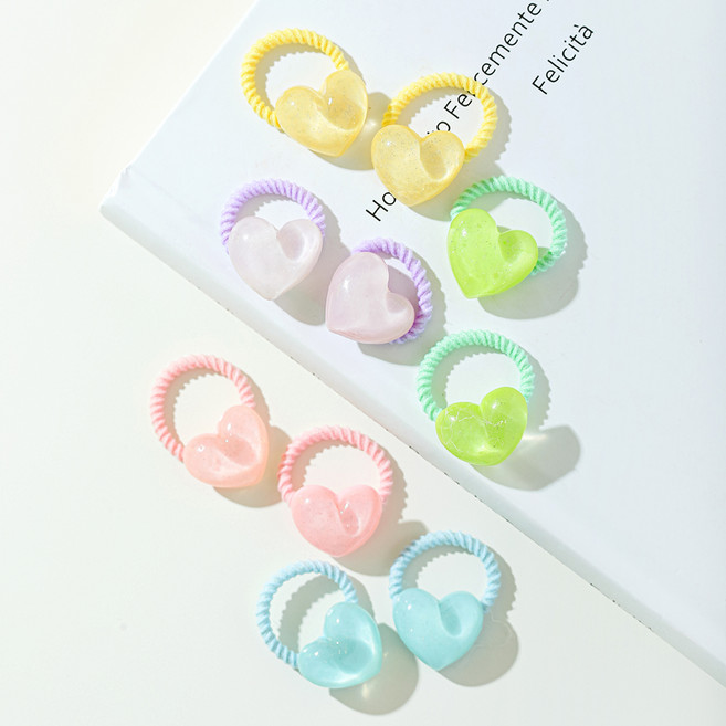 아기코끼리 쁘띠글로우 머리끈 5종 x 6p 세트 하트