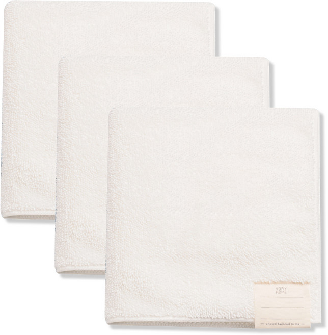 나혼자쓰는 페이스타월 180g 극세사 40 x 80 cm, 화이트, 3개