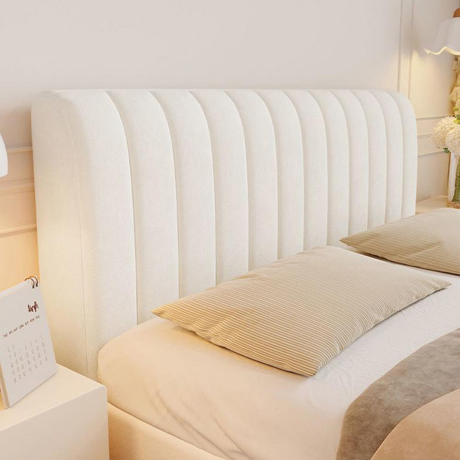 JLIFE Rudy 棉質絎縫床頭套, 象牙白色