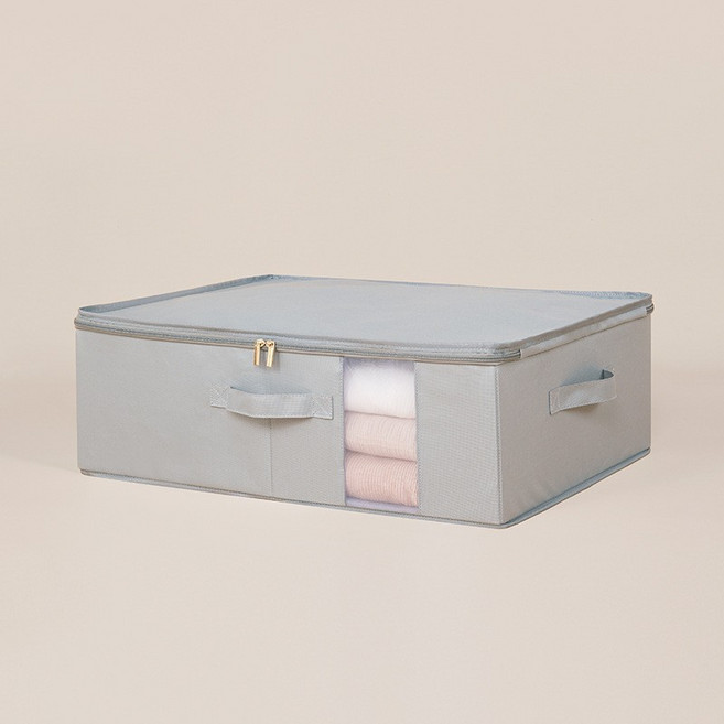 따봉오빠 틈새 수납 의류 이불 정리 접이식 수납함 JNHA1939, 그레이, 1개
