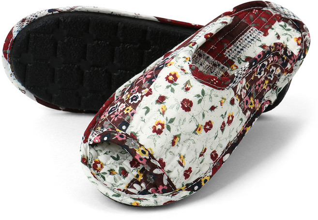 키키디 여성용 힐링 쿠션 실내화, 패치브라운, 1개