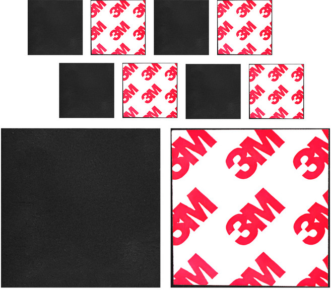 월드크린 스티커 고무 자석 25 x 25 mm, 블랙, 10개