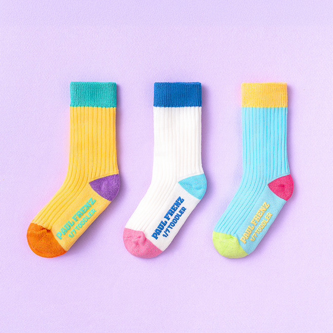 폴프랜즈 원사이즈 장목 양말 3켤레 세트