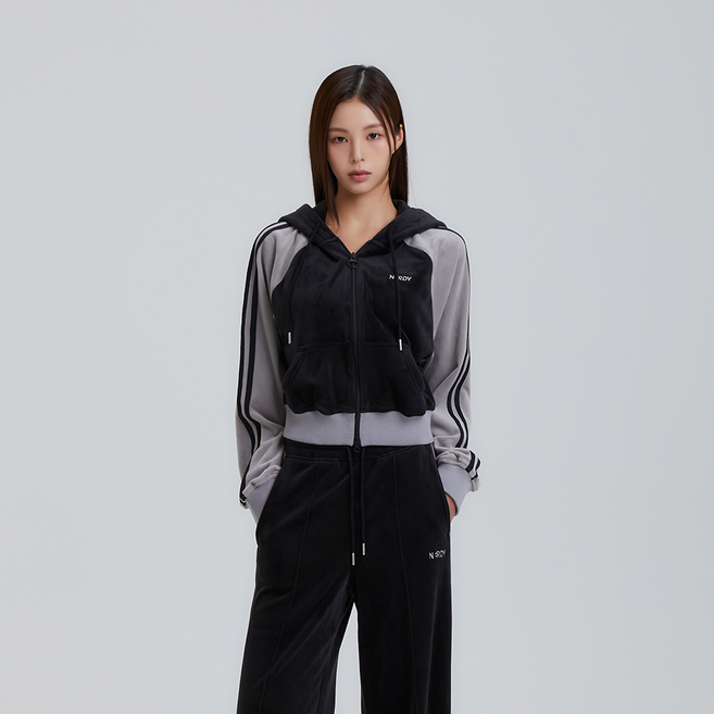 널디 우먼스 벨로아 후디 트랙 탑