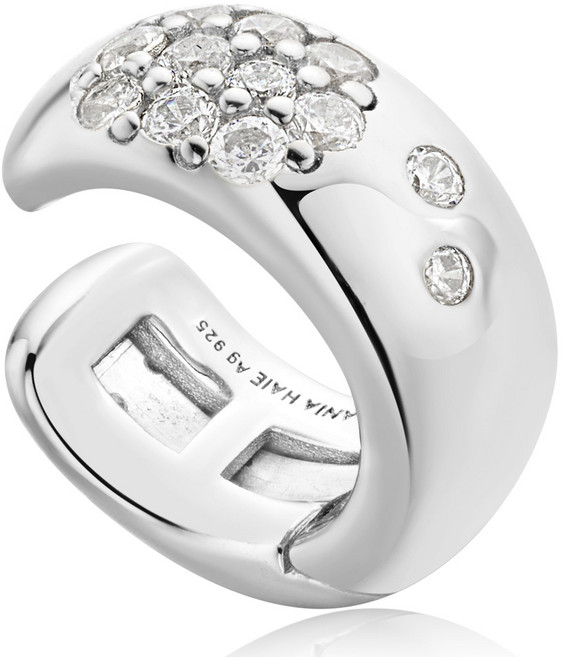 ANIAHAIE 女款 寬版鑲鑽 925 純銀 耳骨夾 單邊配戴 E054-01