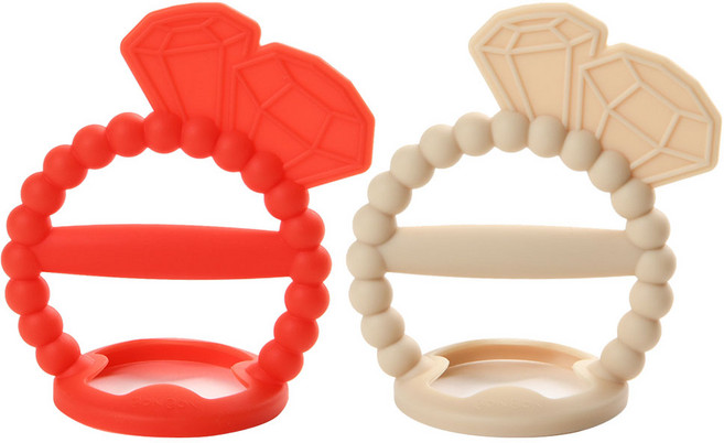 데일리라이크 봉봉 탄생석 치발기 세트, 2종, 01 가넷, 진주, 1세트