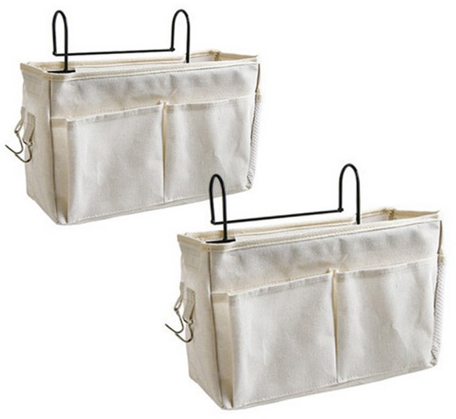 부스마켓 걸이형 투포켓 보관 가방, 2개, 화이트