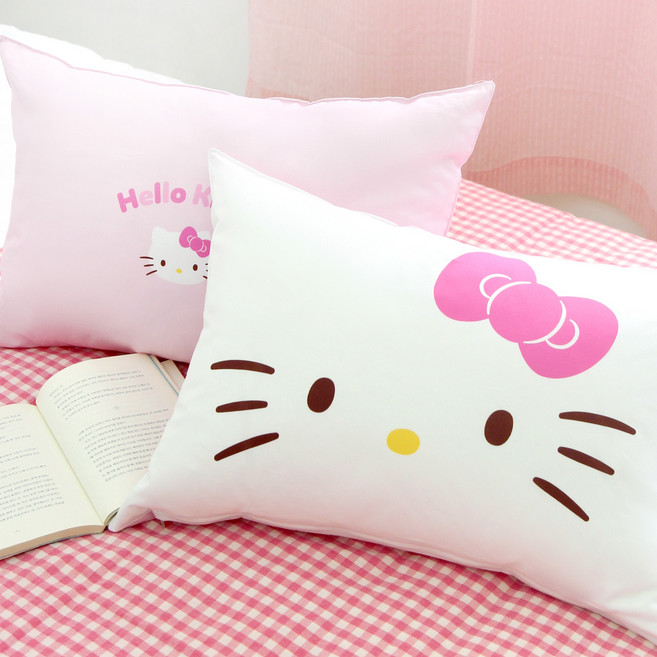 NARA HOME DECO 三麗鷗角色雙面New Face枕套 + 超細纖維枕芯組, Hello Kitty, 1組