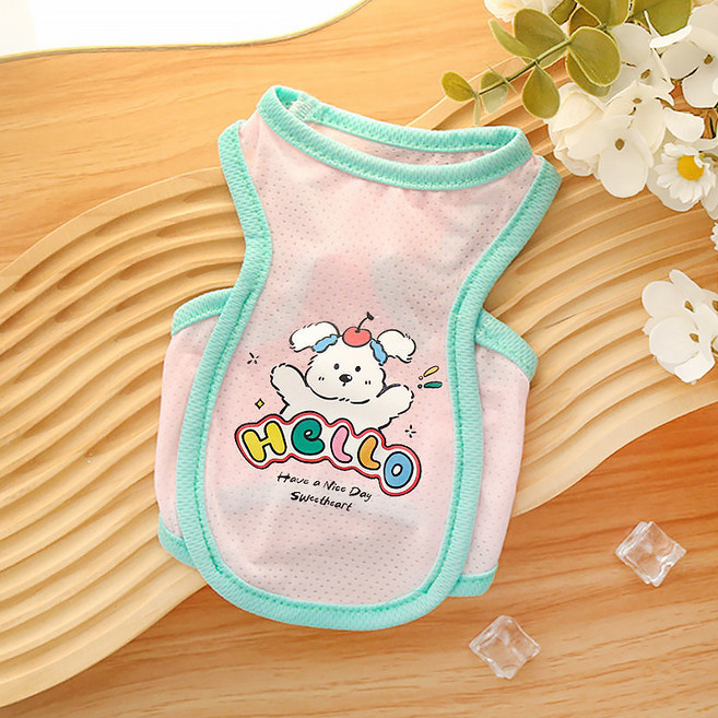 파스텔펫 반려동물 메쉬 나시 티셔츠, 핑크, 1개