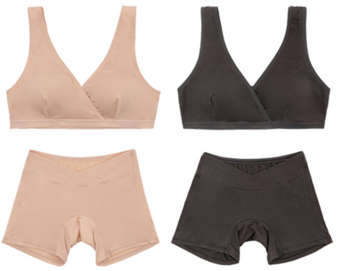 뉴니끄 텐셀랩 수유브라 2종 + 드로즈 사각팬티 2종 세트