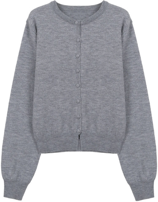 에이비플러스 여성용 라운드넥 콩단추 가디건 LSA5MY32