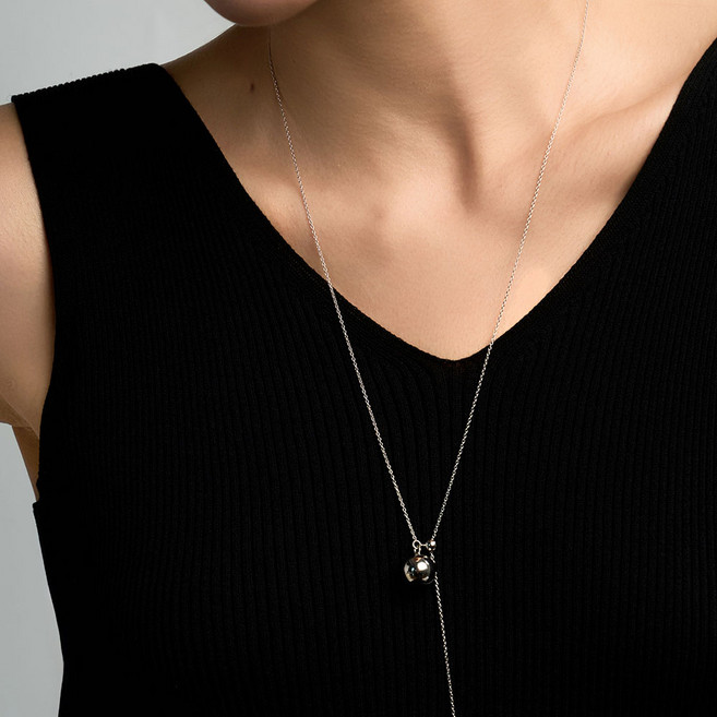 로이드 여성용 실버 플로우 오브 롱넥 목걸이 + 쇼핑백